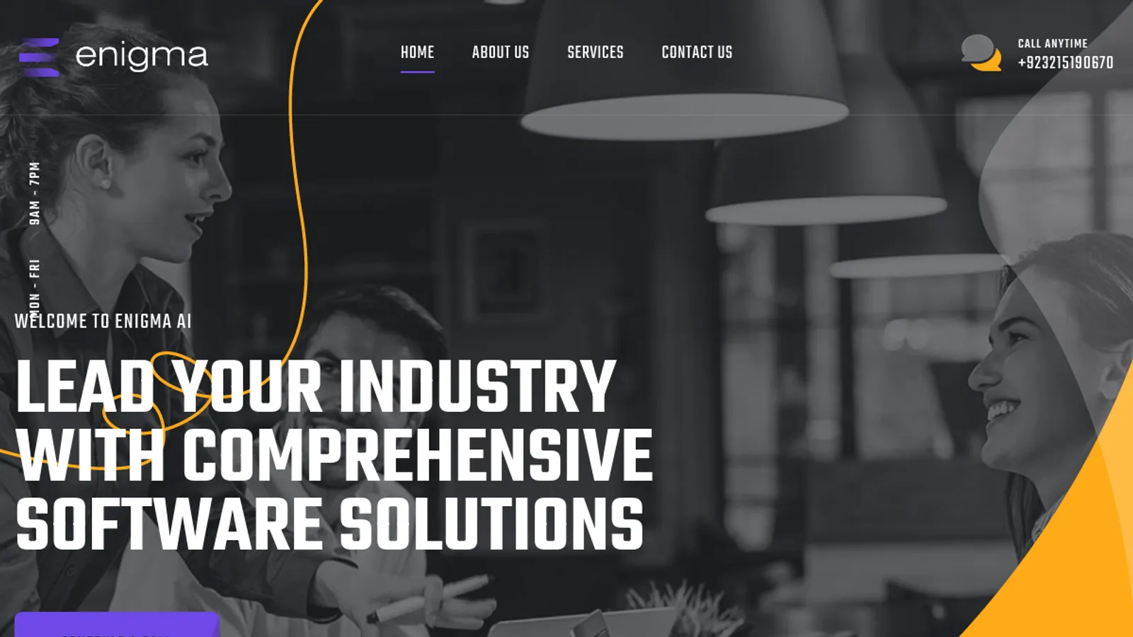 Screenshot of the ENIGMA ARTIFICIAL INTELLIGENCE (PRIVATE) LIMITED homepage