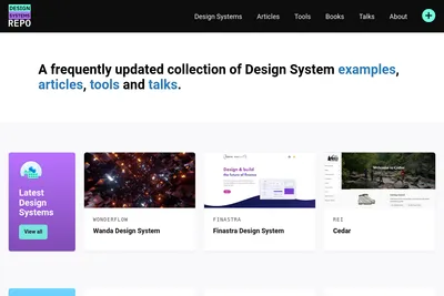 Screenshot of the Design Systems Repo homepage