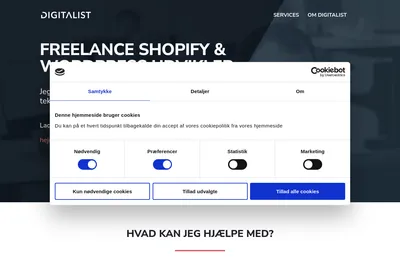 Screenshot of the Digitalist homepage
