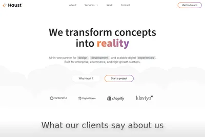 Screenshot of the HAUST homepage
