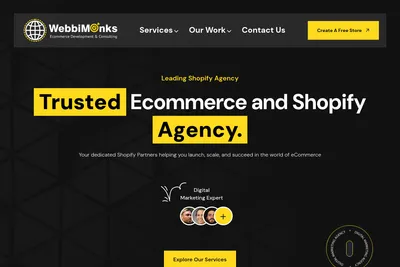 Screenshot of the WebbiMonks homepage