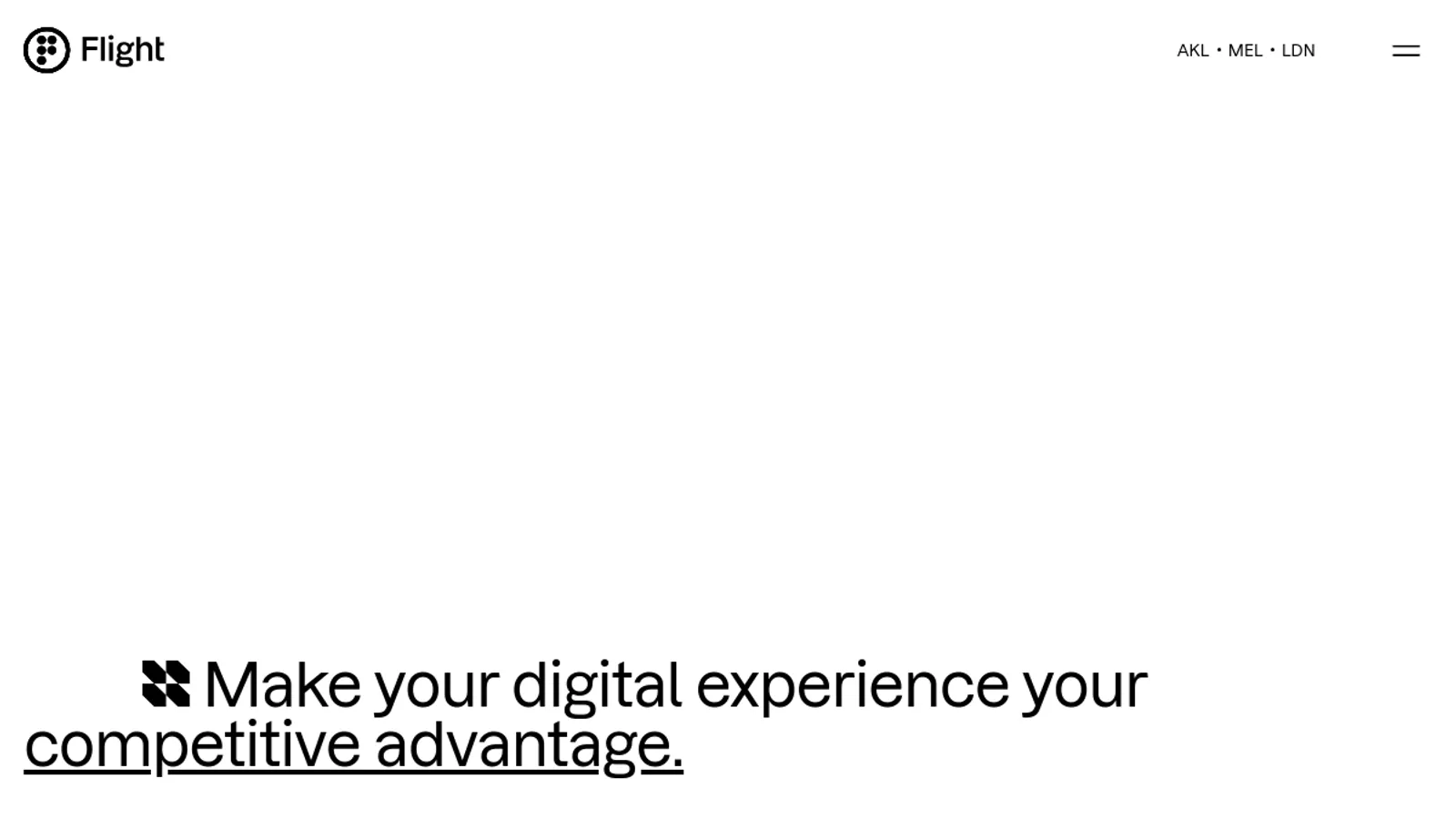Screenshot of the Flight Digital homepage