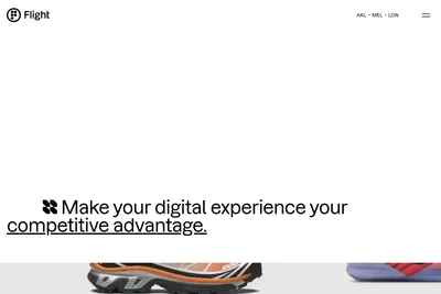 Screenshot of the Flight Digital homepage