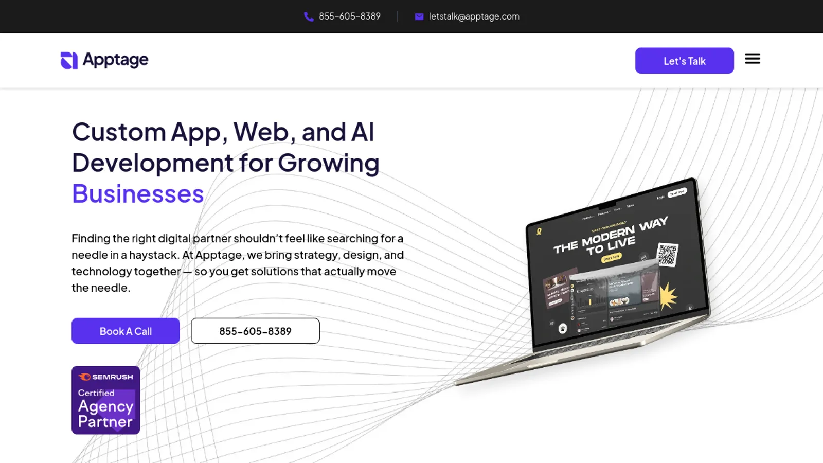 Screenshot of the Apptage, LLC homepage