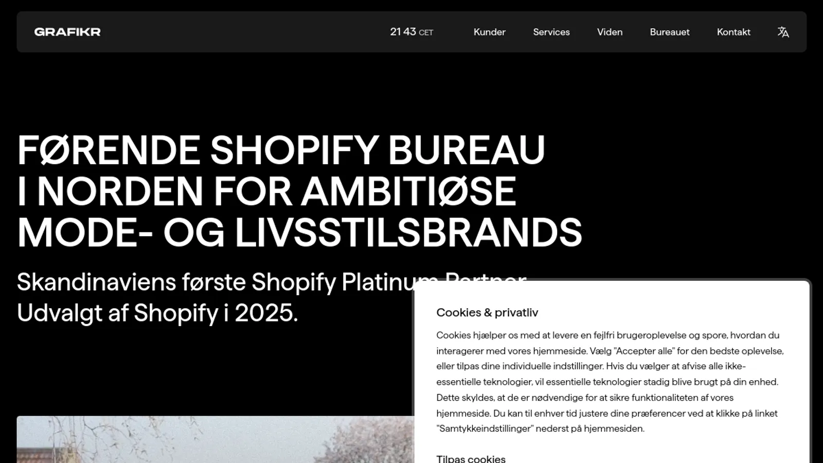 Screenshot of the Grafikr A/S homepage