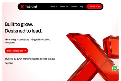 Screenshot of the Pix Brand homepage