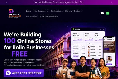 Screenshot of the Daygital Ecommerce Solutions homepage