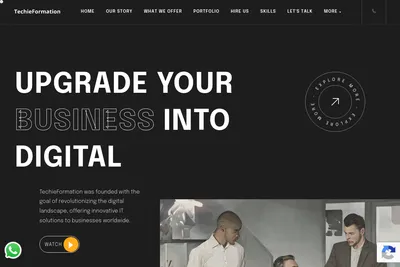 Screenshot of the TechieFormation homepage