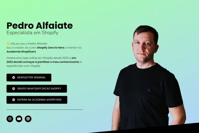Screenshot of the Pedro Alfaiate homepage