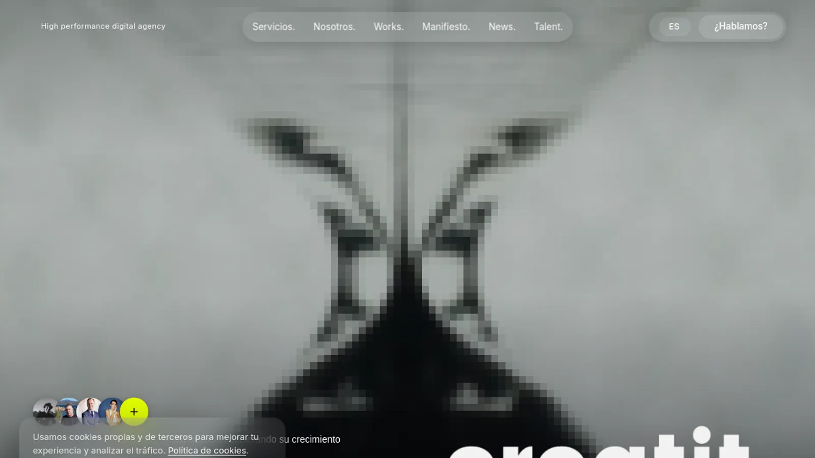 Screenshot of the creatit // marketing agency homepage