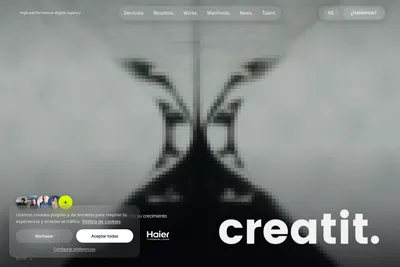 Screenshot of the creatit // marketing agency homepage