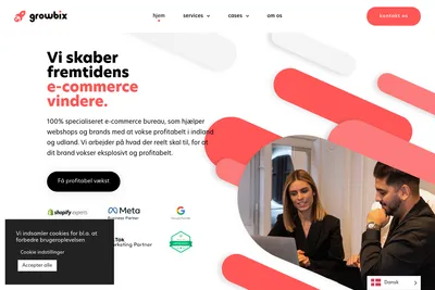 Screenshot of the GROWBIX homepage