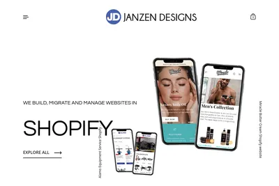 Screenshot of the Janzen Designs homepage