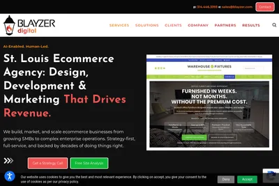 Screenshot of the Blayzer Digital homepage