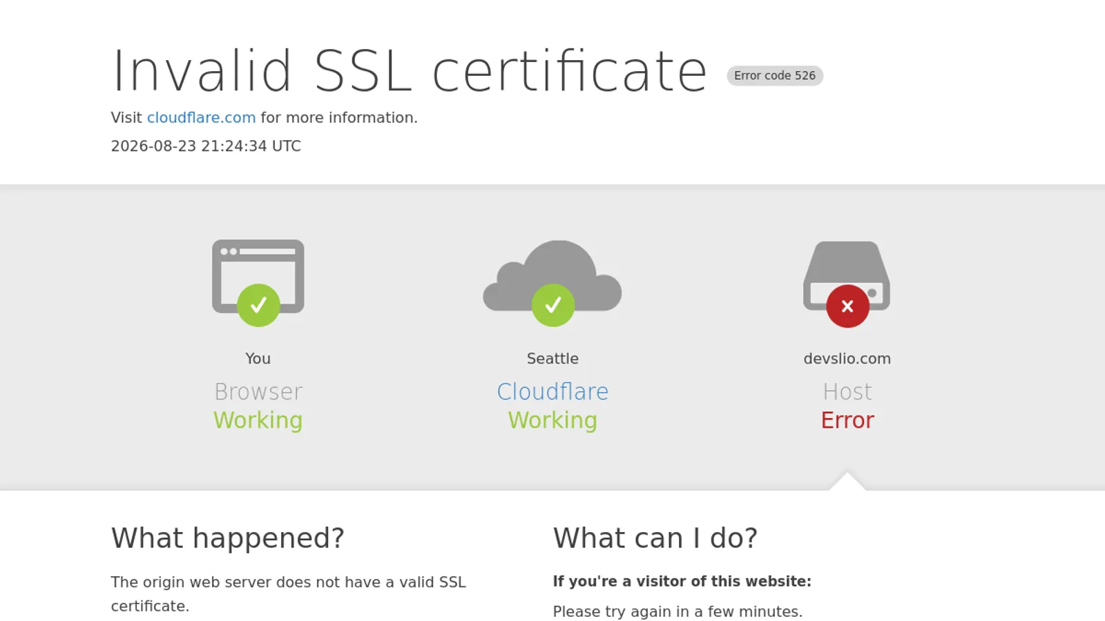 Screenshot of the DevsLio homepage