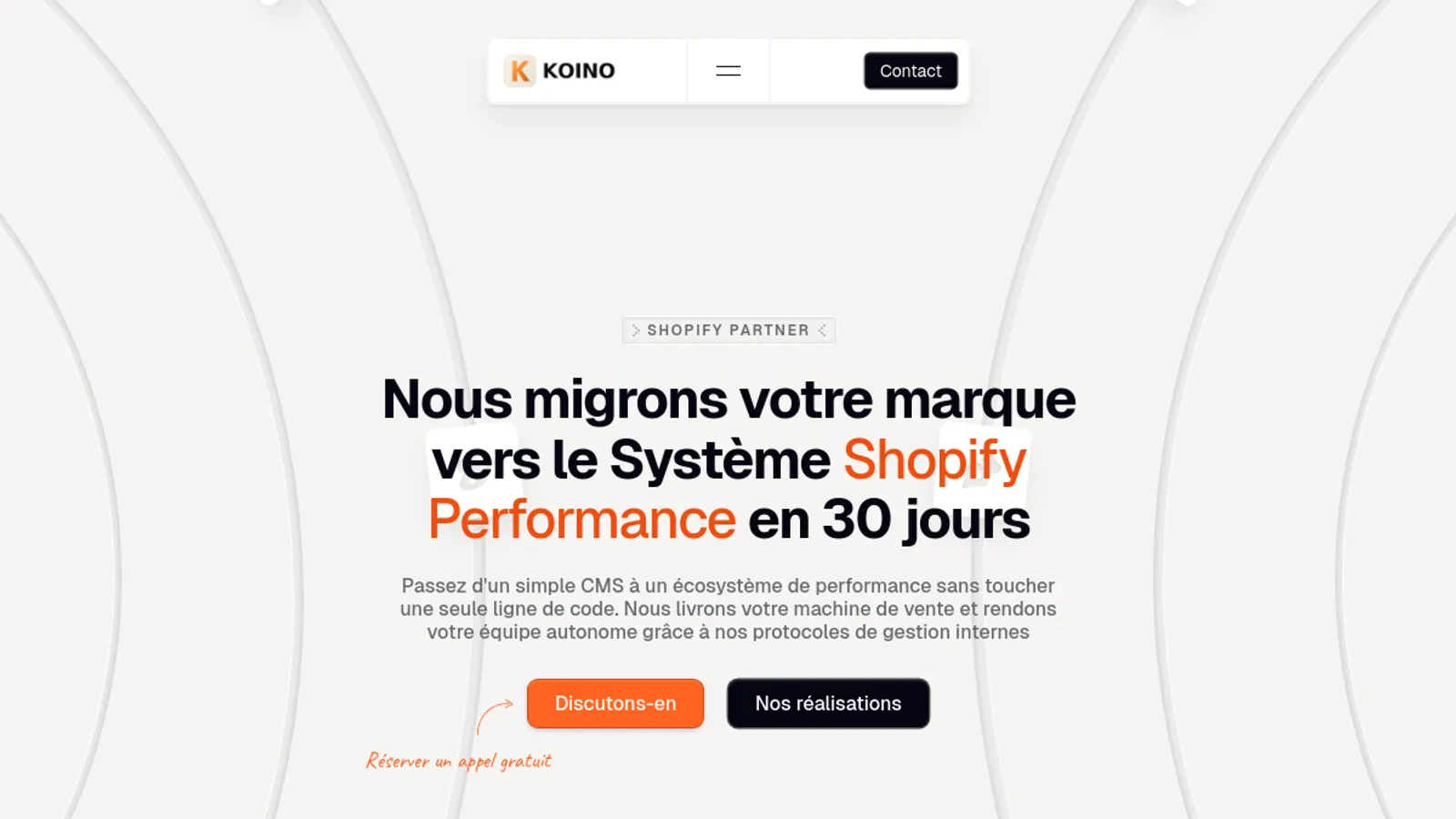 Screenshot of the Agence KOINO homepage