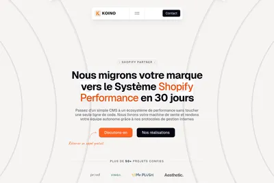 Screenshot of the Agence KOINO homepage