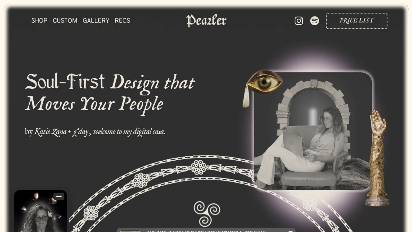 Screenshot of the PEARLER homepage