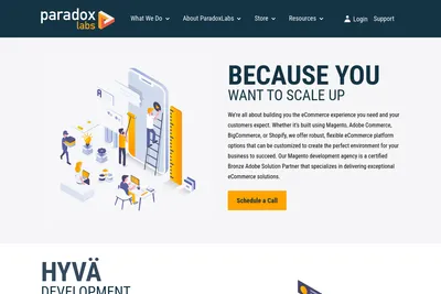 Screenshot of the ParadoxLabs inc homepage