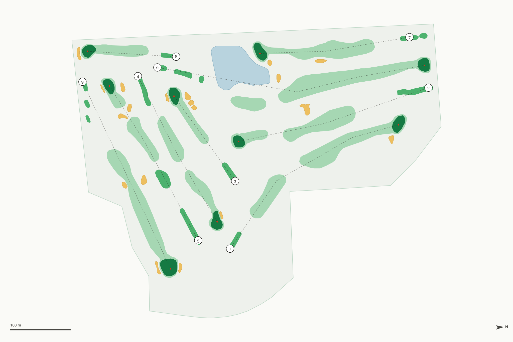 Map of Three Elms Golf Course
