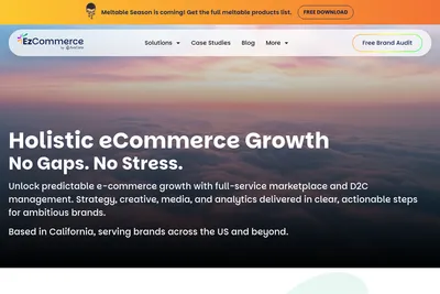 Screenshot of the EZCommerce homepage