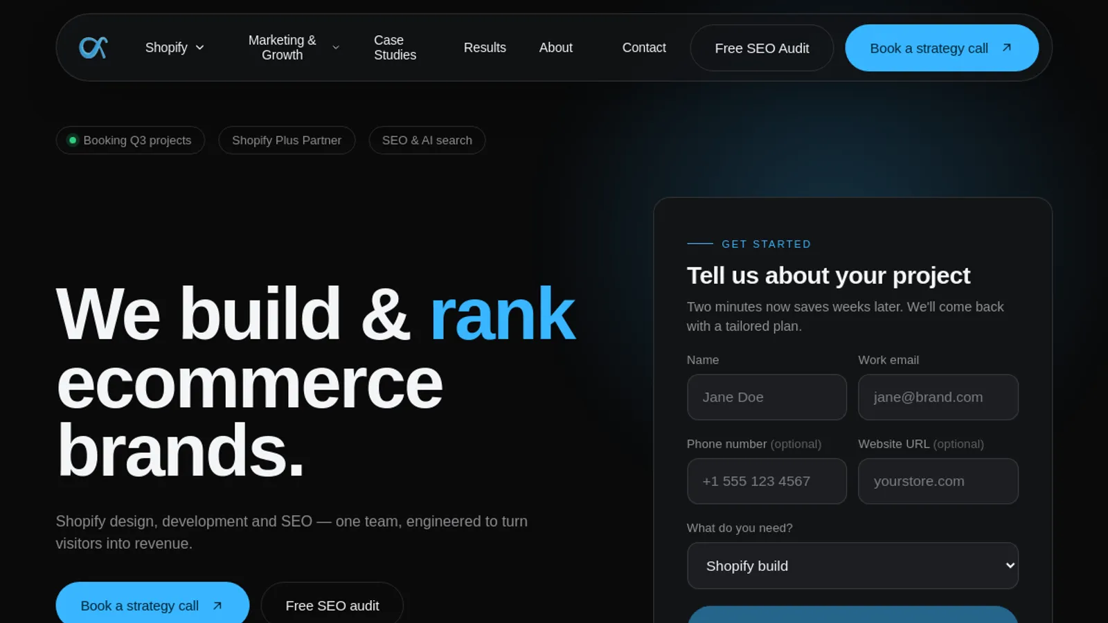 Screenshot of the Agentixmarketing.com homepage