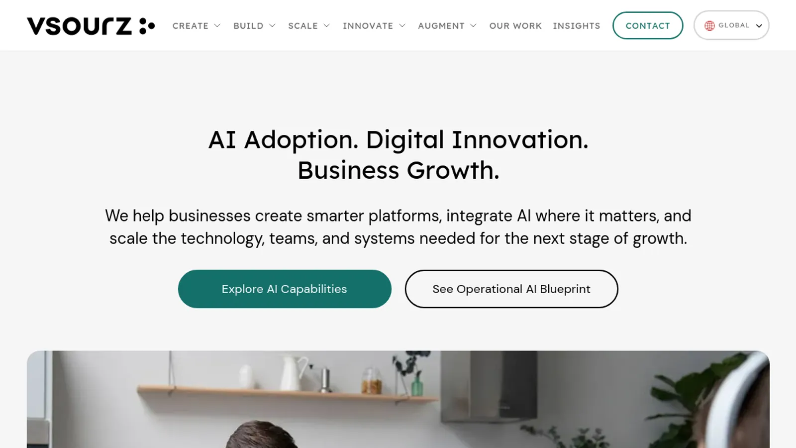 Screenshot of the Vsourz Technologies Inc. homepage