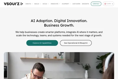 Screenshot of the Vsourz Technologies Inc. homepage