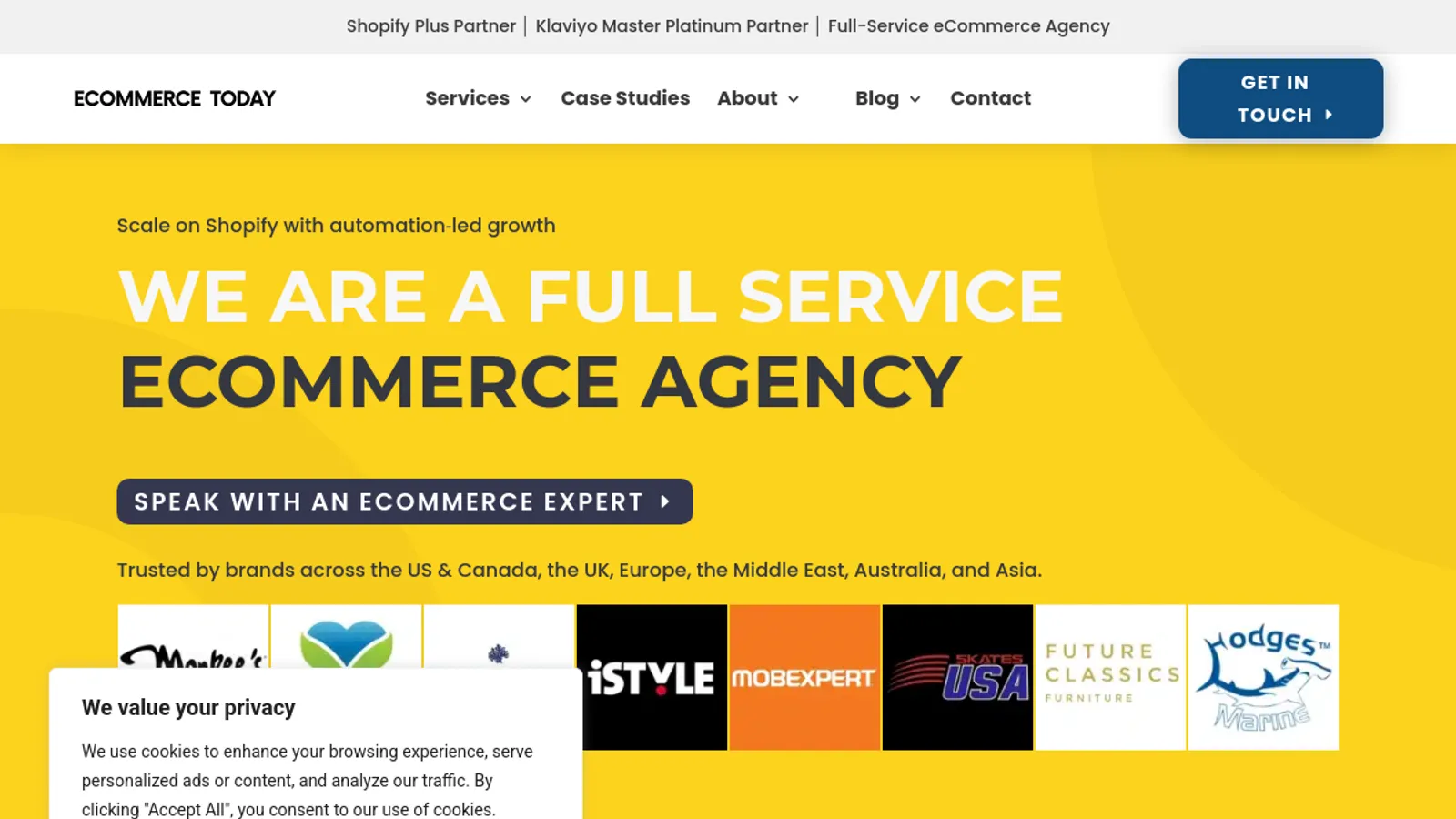Screenshot of the eCommerce-Today.com homepage