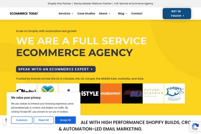 Screenshot of the eCommerce-Today.com homepage