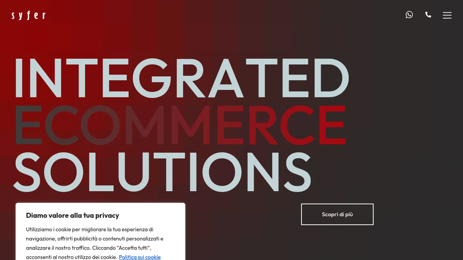 Screenshot of the Syfer homepage