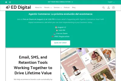 Screenshot of the ED Digital homepage
