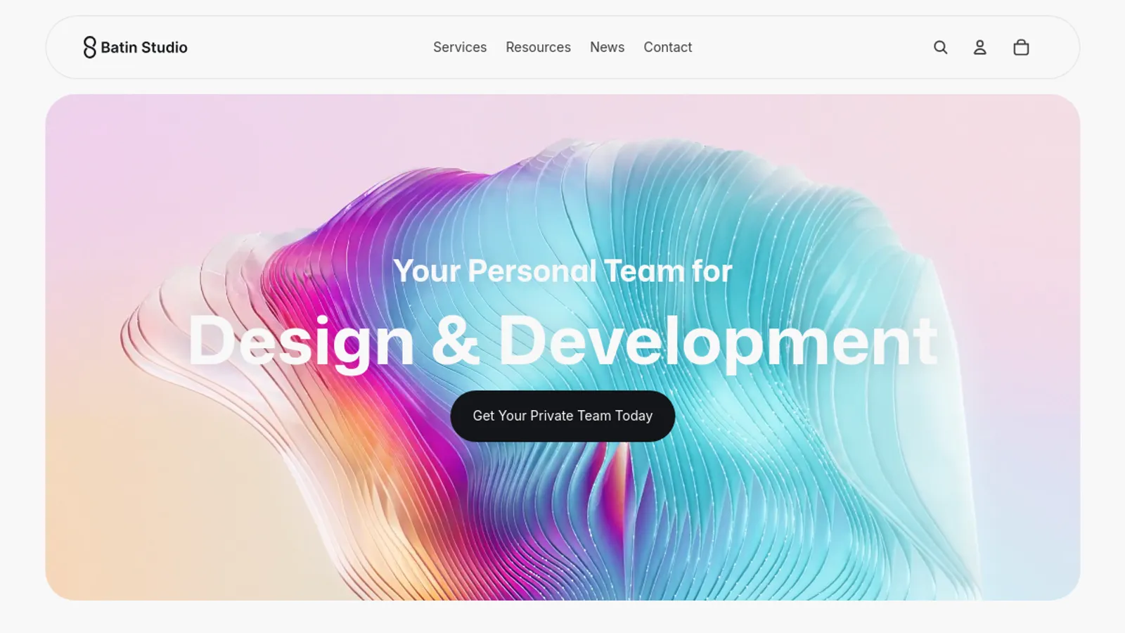 Screenshot of the Batin Studio homepage