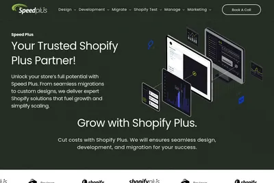 Screenshot of the Speed Plus homepage