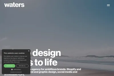 Screenshot of the Waters Creative Ltd homepage