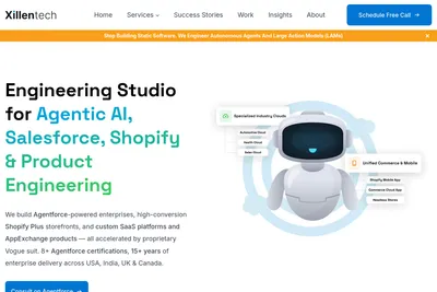 Screenshot of the Xillentech homepage
