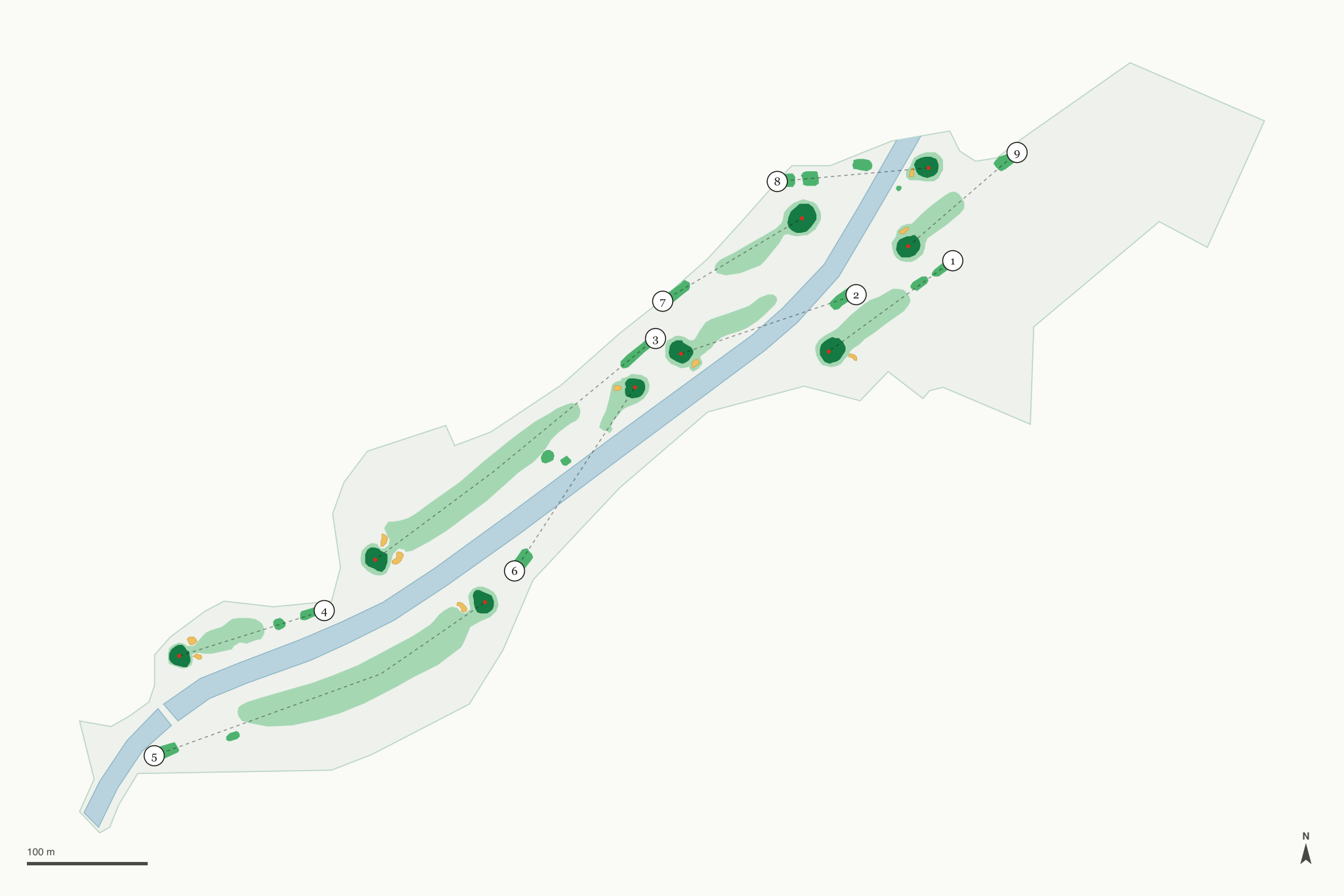 Map of Brea Creek Golf Course