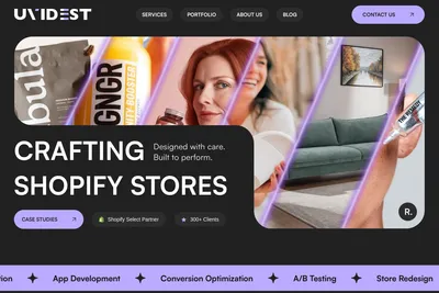Screenshot of the Uvidest homepage