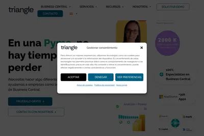 Screenshot of the Triangle homepage