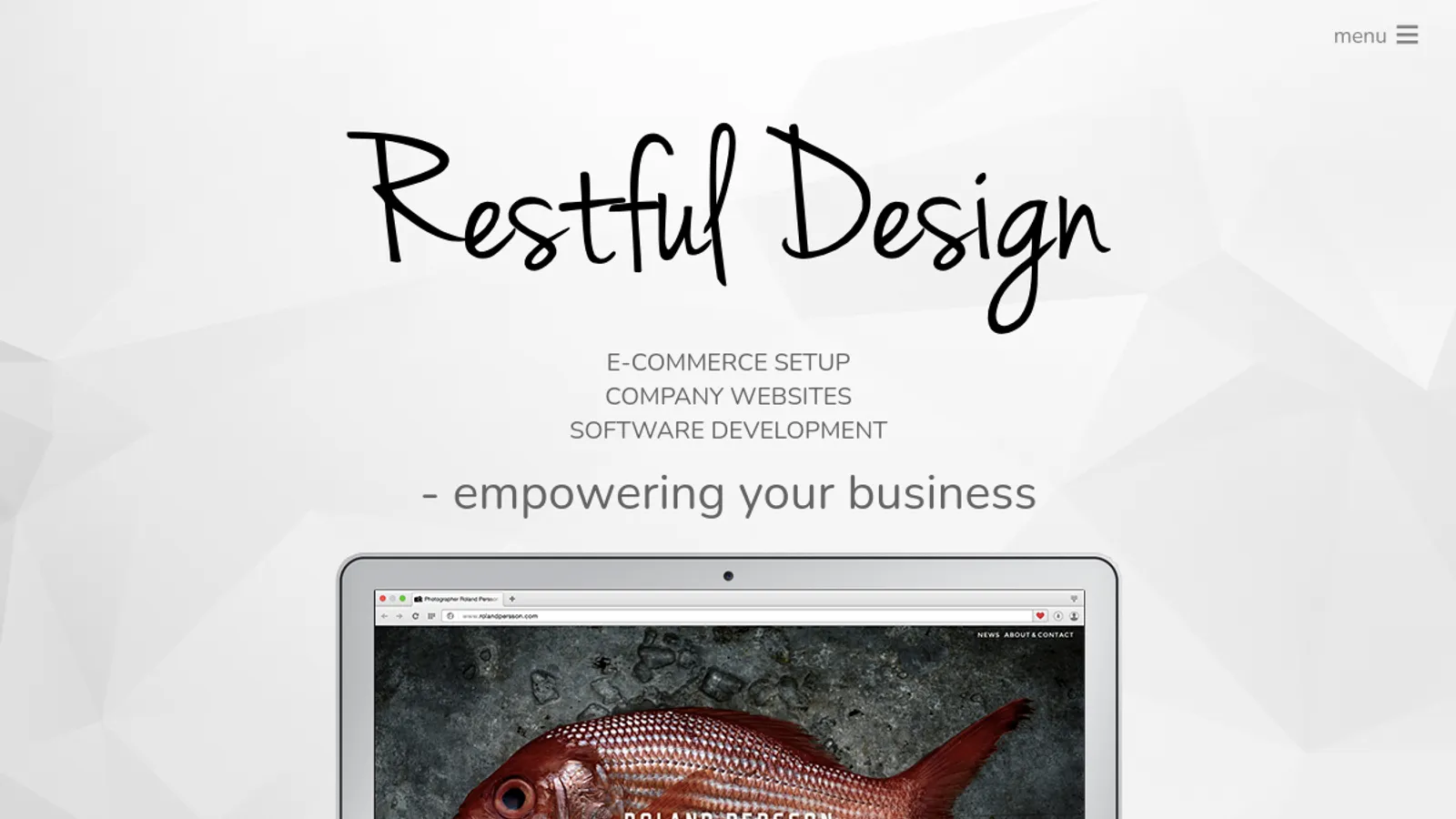 Screenshot of the Restful Design homepage