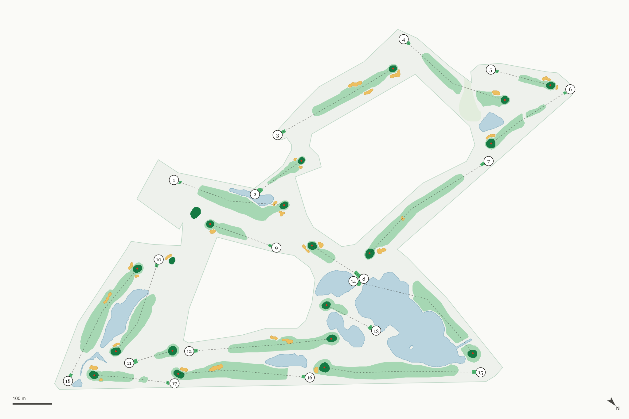 Map of Hidden Lakes Golf Club