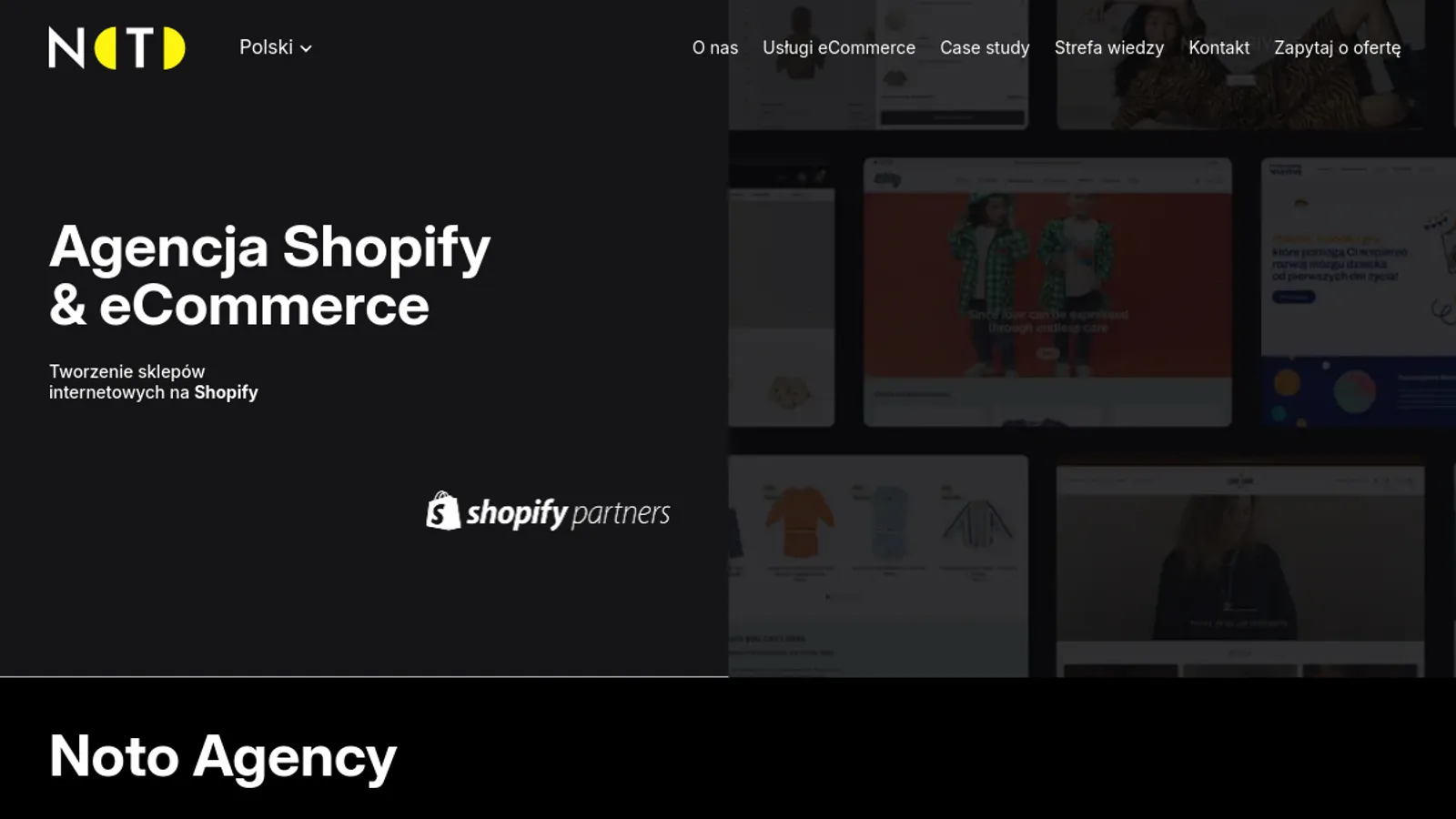 Screenshot of the NOTO AGENCY Sp. z o.o. homepage