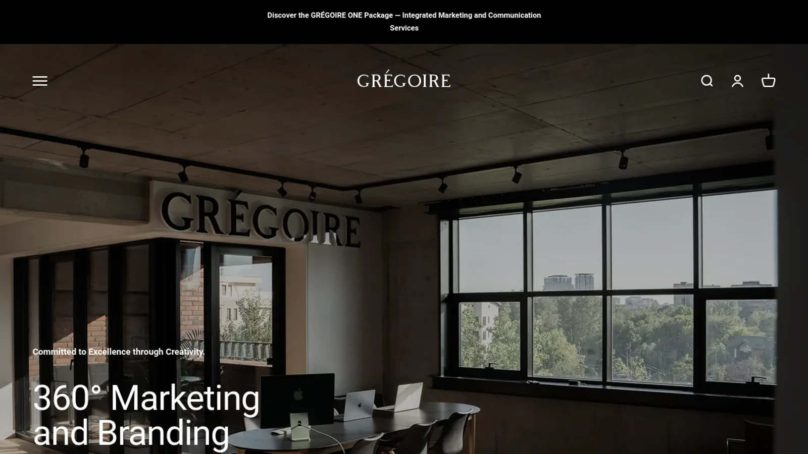 Screenshot of the GRÉGOIRE Agency homepage