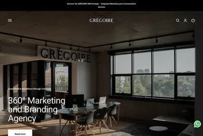 Screenshot of the GRÉGOIRE Agency homepage