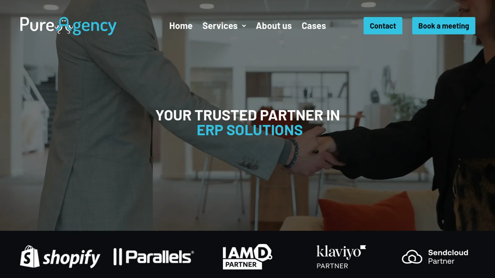 Screenshot of the PureAgency homepage