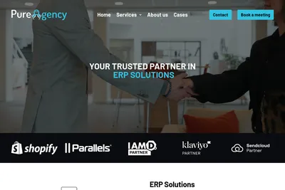 Screenshot of the PureAgency homepage