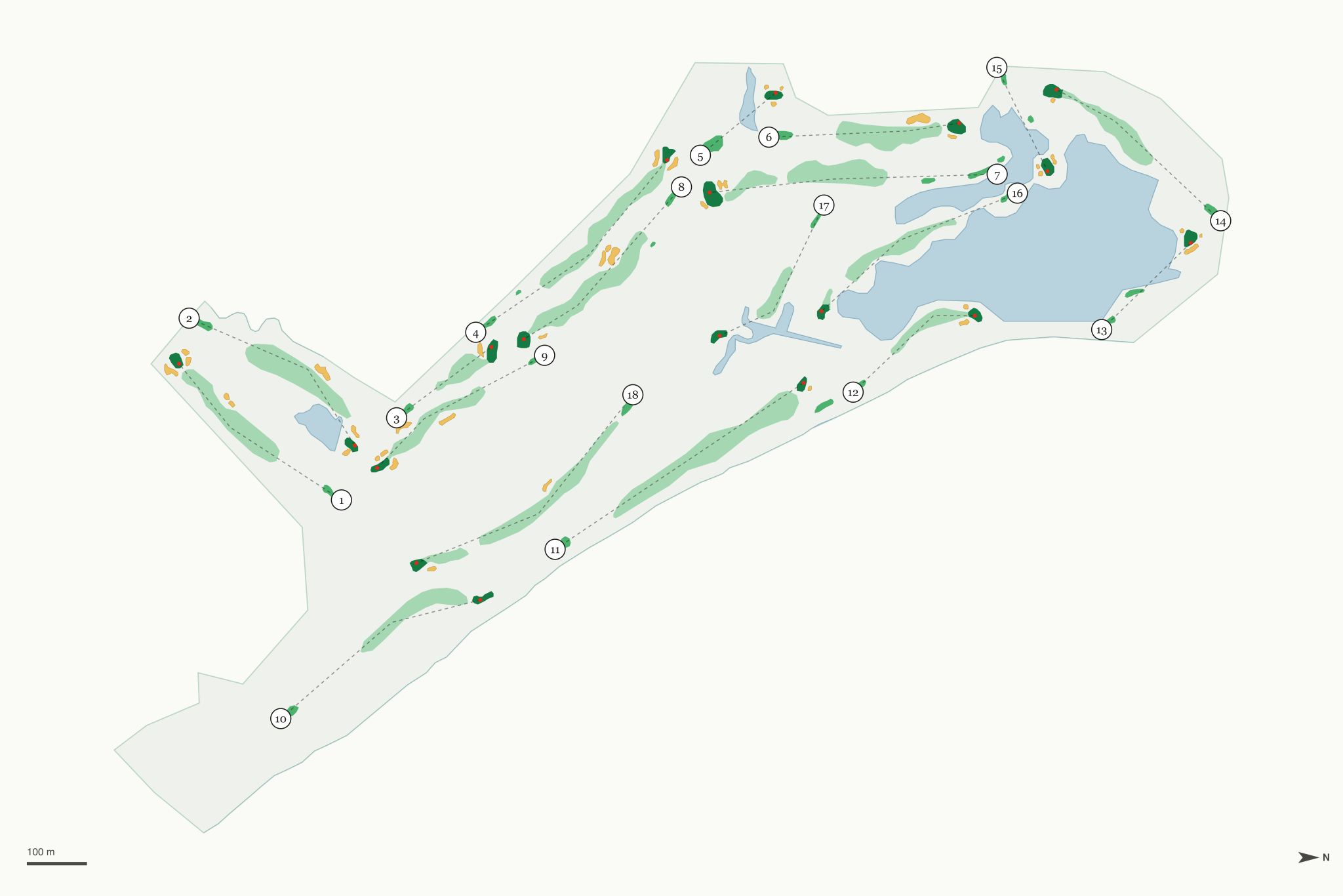 Map of Wallinwood Springs Golf Club