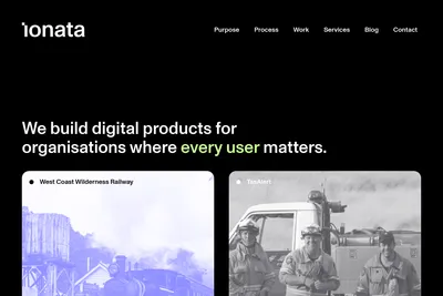 Screenshot of the Ionata Digital homepage