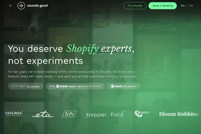 Screenshot of the Sounds good agency s.r.o. homepage