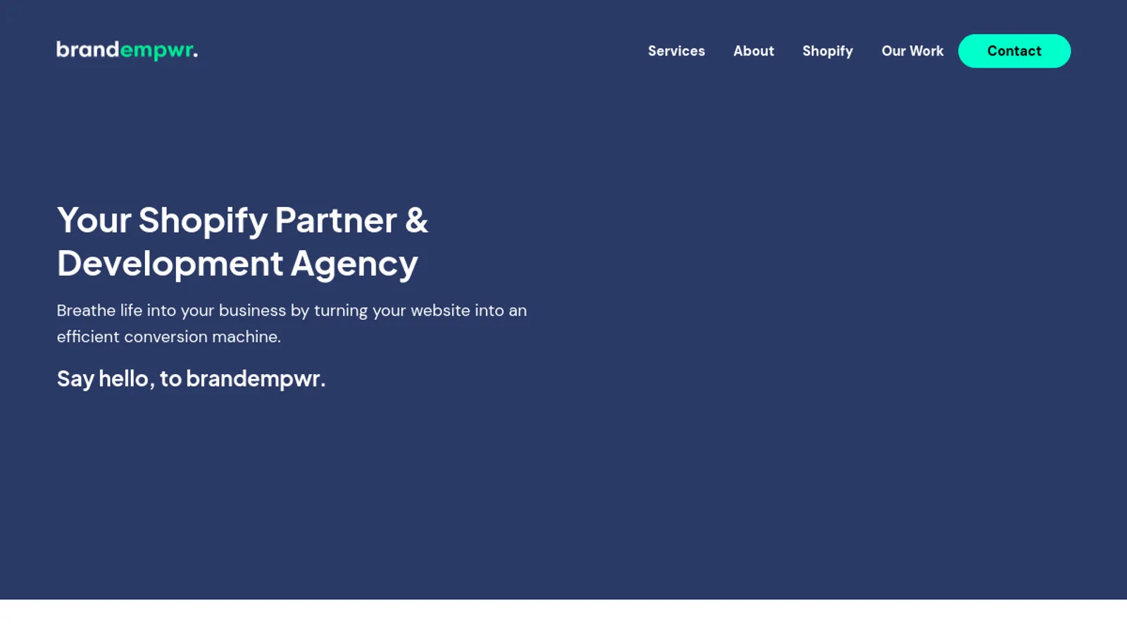 Screenshot of the Brand Empwr homepage